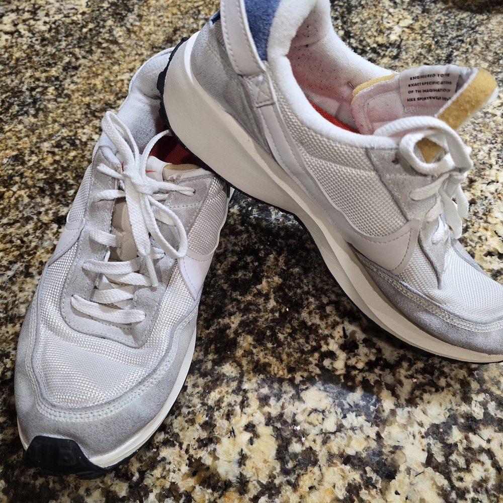 Nike White and Gray Women's Sneakers